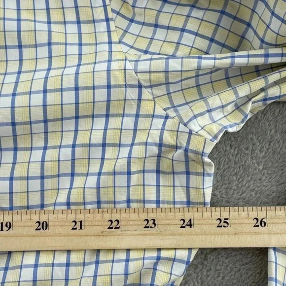 Banana Republic Slim Non iron Shirt Long Sleeve Button Down Mens 17 Yellow 1041 - Picture 4 of 8